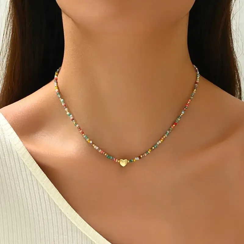 Κολιέ Από Ανοξείδωτο Ατσάλι Bohemian Romantic Sweet Color Block