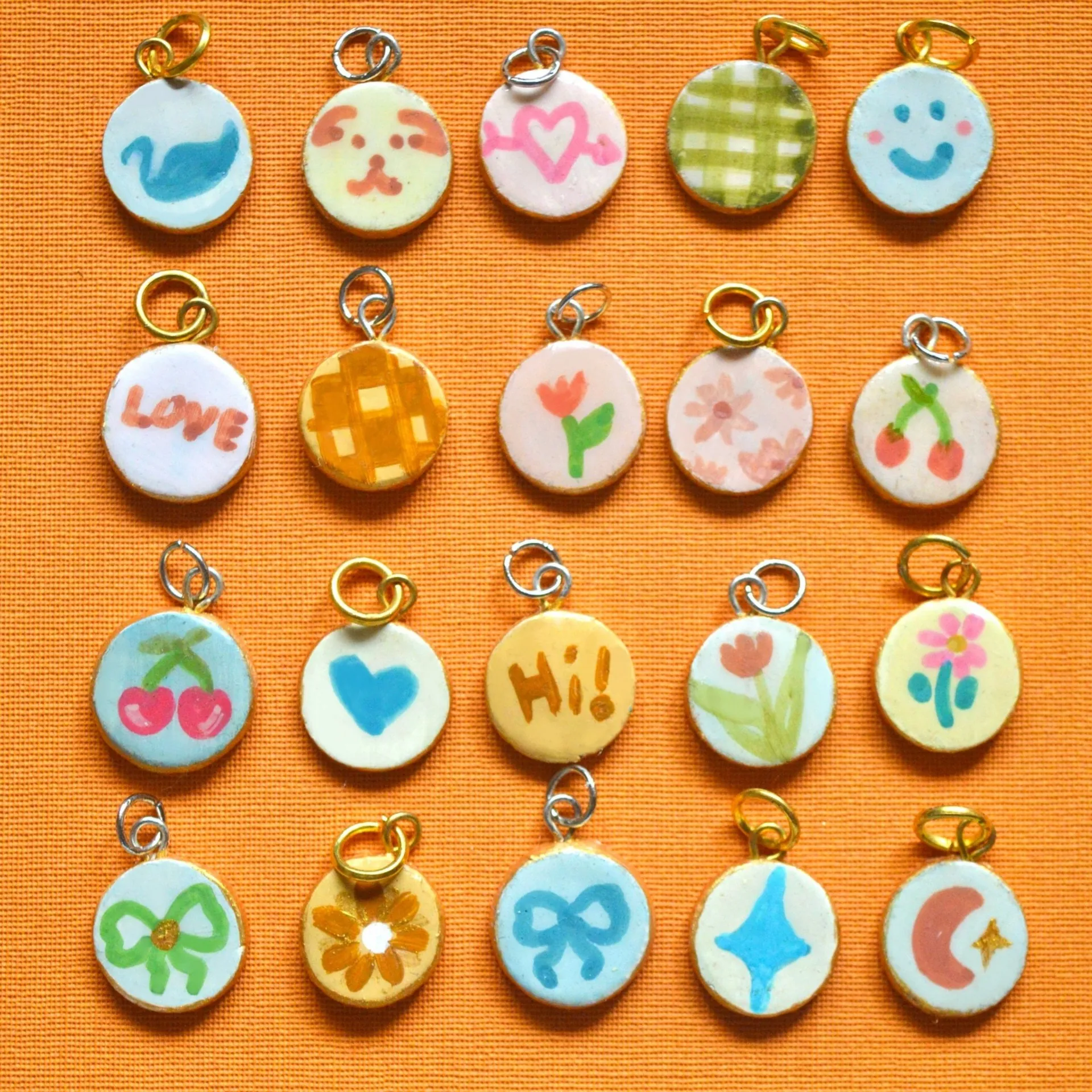 Edelstahl Emaille Anhänger Halskette Bunte Herz Blume Stern Mond Schmetterling Schleife Mode Schmuck Für Damen