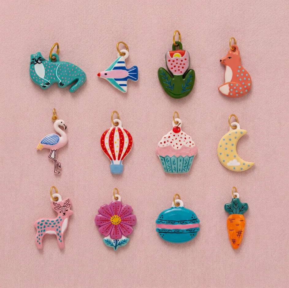 Colgante Esmalte Dibujos Animados Cadena Acero Inoxidable 316 Luna Globo Aerostático Pastel Zorro Ciervo Collar Mujer