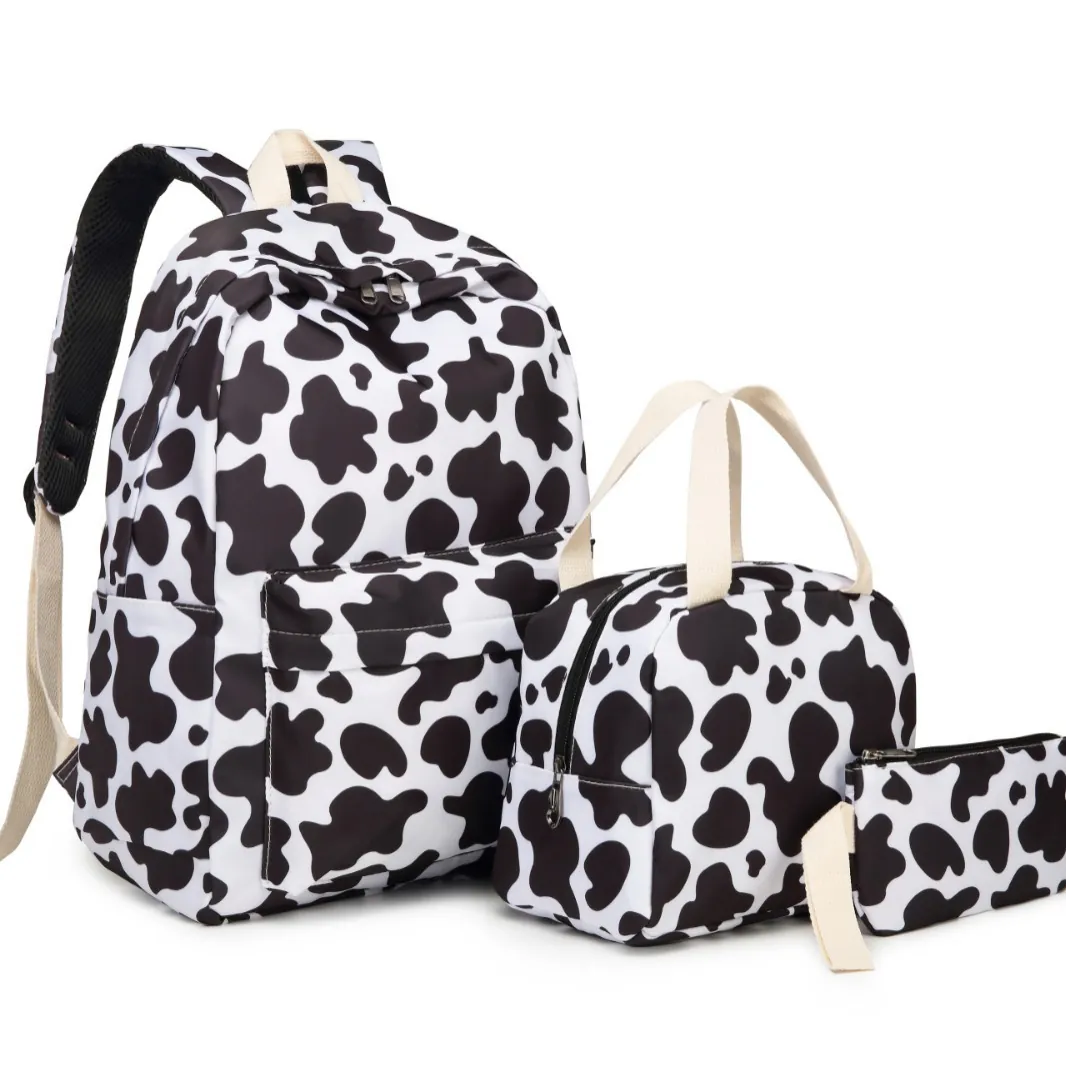 Mochila Escolar Gran Capacidad Con Bolsa De Almuerzo Aislada Estuche Para Lápices Tela Oxford Mochila Estudiante Para Niñas Mochila Casual