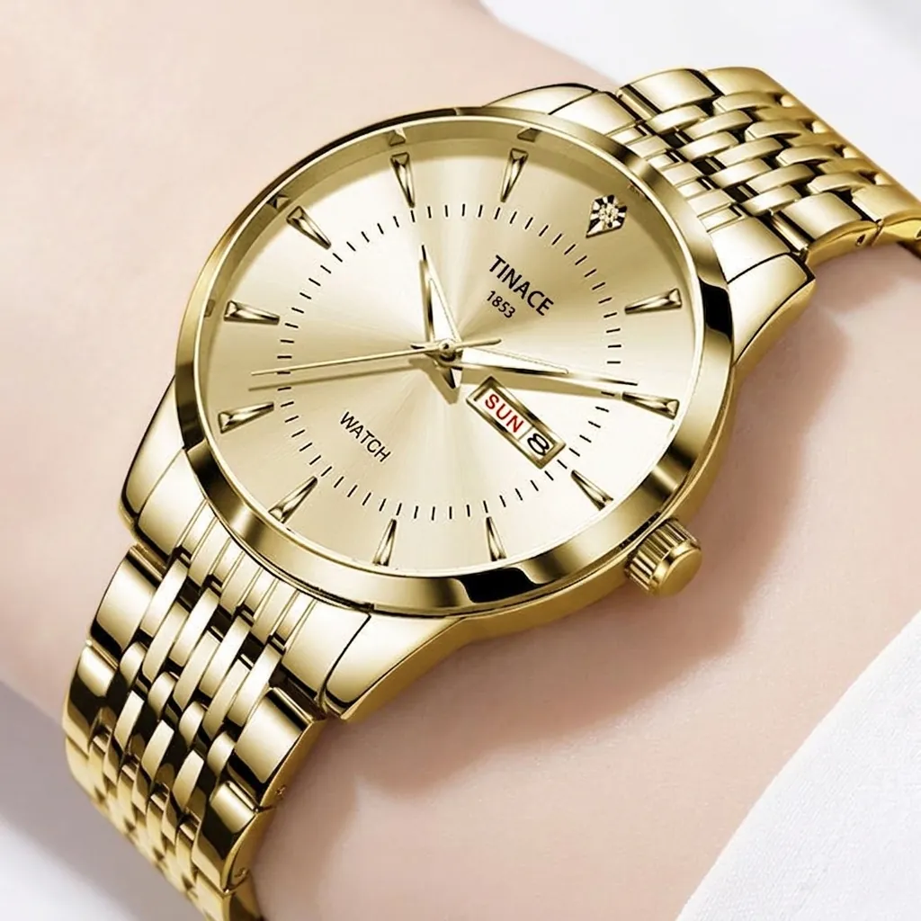 TINACE 1853 Automatische Mechanische Uhr Für Herren Edelstahl Wasserdicht Leuchtend Tag-Datum Business Luxus Herrenarmbanduhr