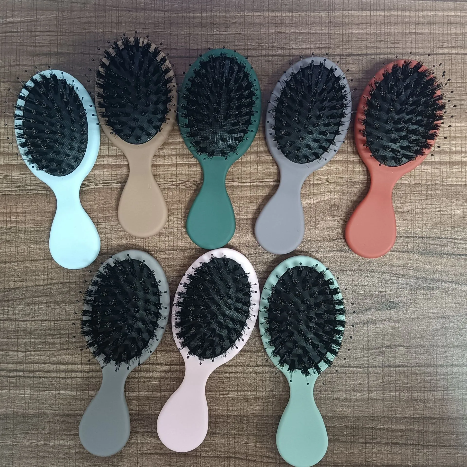 Cepillo de Cabello Profesional de Cerdas de Jabalí Peine de Masaje de Airbag Desenredante Portátil para Mujer Hombre