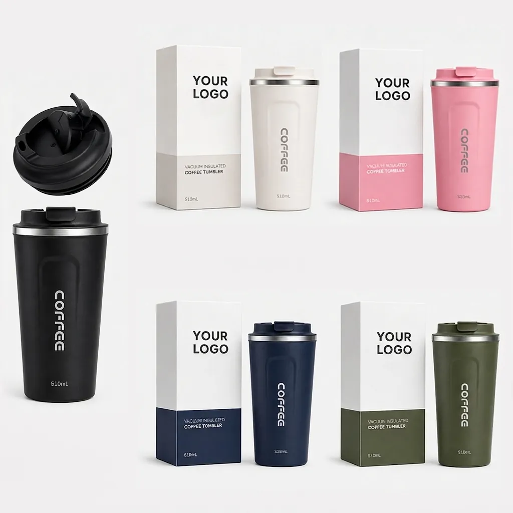 Tazza Da Caffè Portatile Acciaio Inossidabile Isolamento Sottovuoto Viaggio Con Coperchio A Scatto Ermetico Ufficio Casa Stile Minimalista