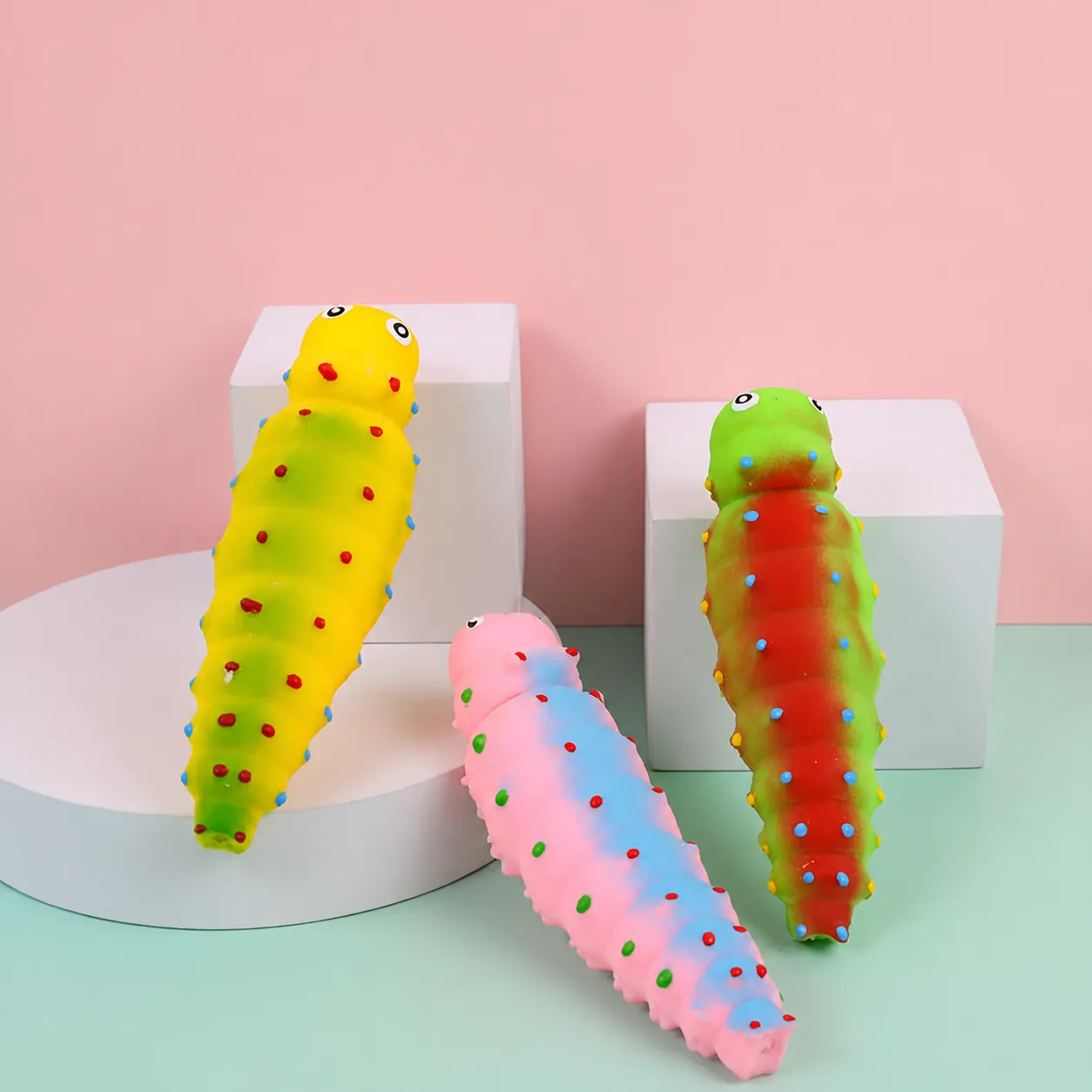 Creative TPR Soft Rubber Caterpillar Squishy Toy Simulation Bean Worm Stress Relief Fidget Toy For Adults Teens Sensory Toy