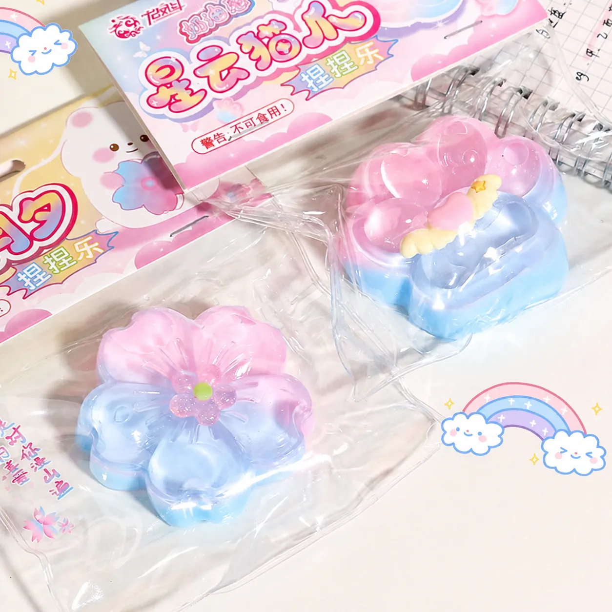 Kristallflüssigkeit Squishy Spielzeug Kirschblüte Katzenpfote Stressabbau Quetschspielzeug Langsam Aufsteigend Soft Sensorisches Spielzeug