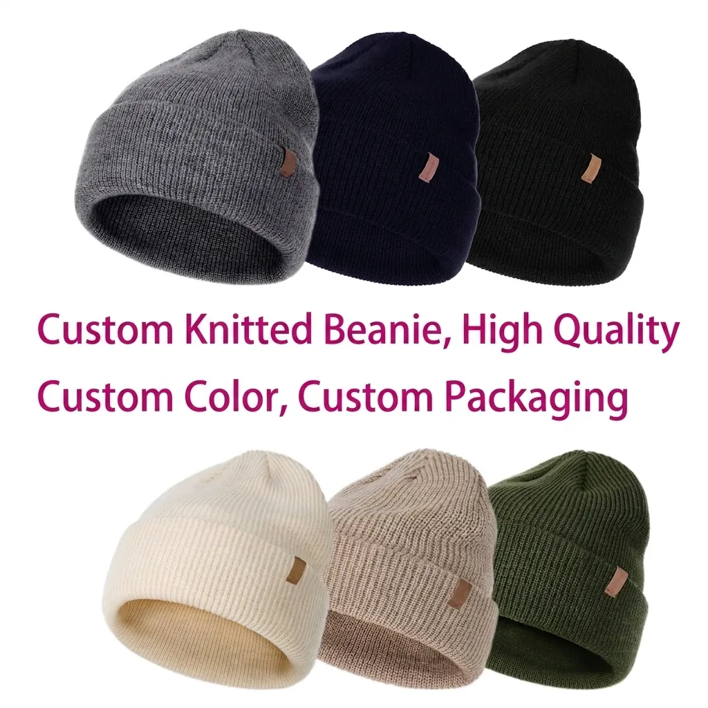 Κλασικό Unisex Πλεκτό Χειμωνιάτικο Σκουφάκι Beanie για Παιδιά Ενήλικες Ζεστό Ακρυλικό Μονόχρωμο Πλεκτό Καπέλο Εξωτερικού Χώρου