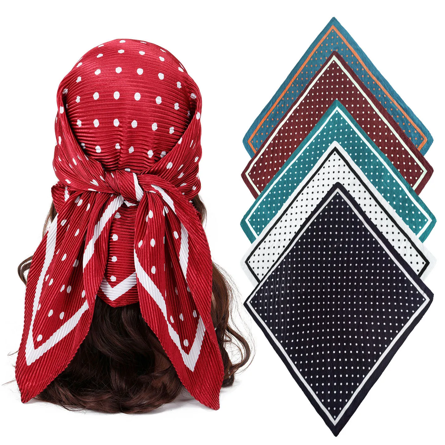 Foulard Carré en Satin Vintage pour Femmes Imprimé Floral Paisley Cheval Chaîne Grand Enveloppement Cou Tête Sensation Soie Accessoire Cheveux