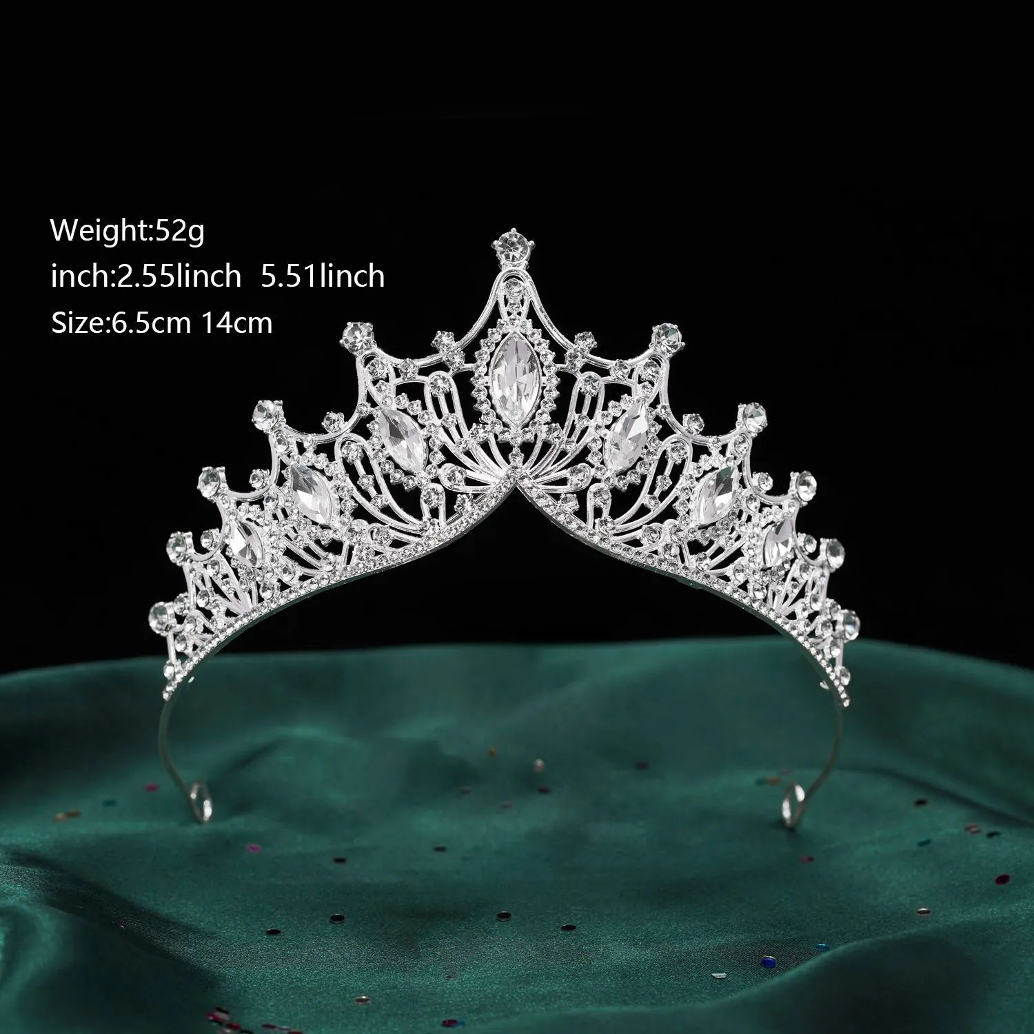 Luxus Legierung Strass Brautkrone Barockstil Marquise Kristall Tiara Für Hochzeit Party Kleid Accessoires Damen Schmuck