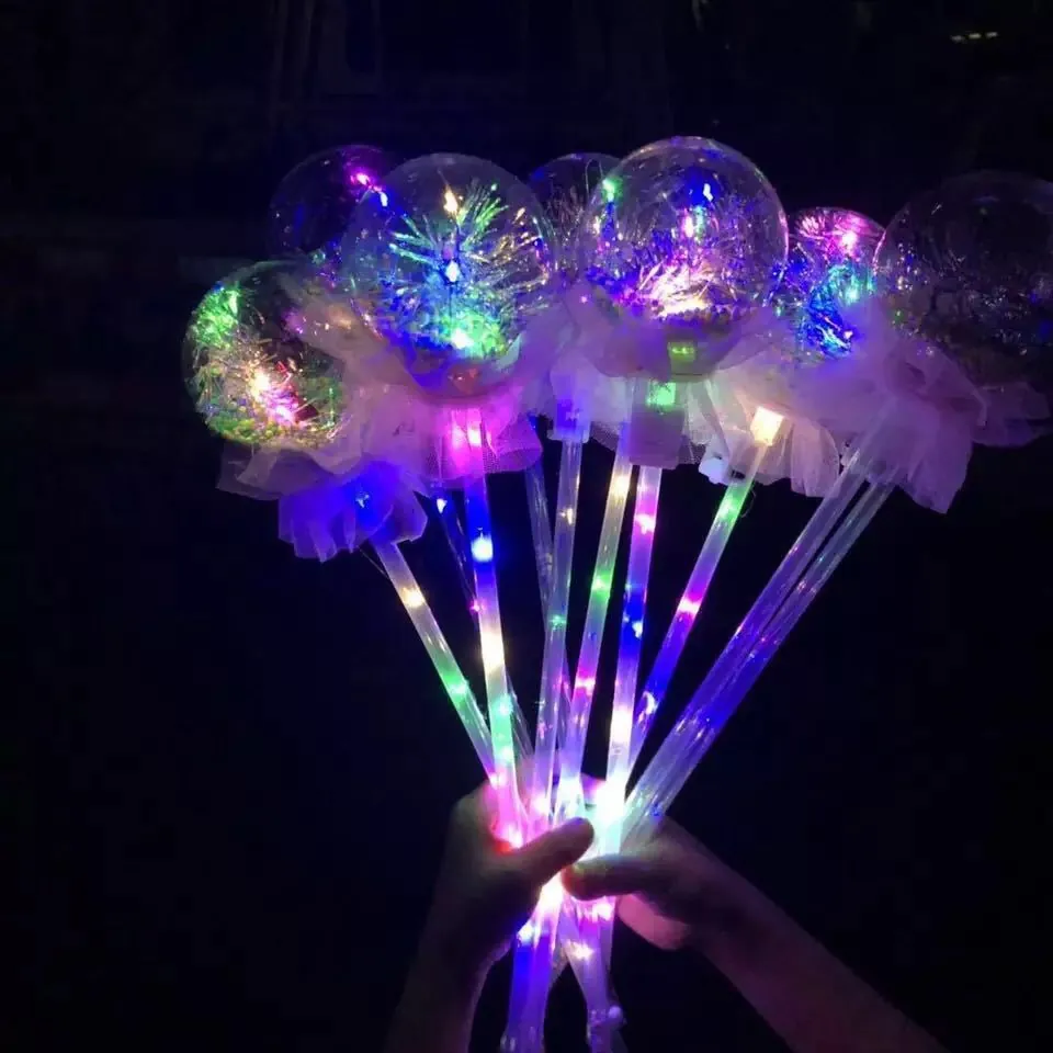 Varita Mágica de Hada LED de Plástico con Forma de Estrella Corazón Círculo Palo Luminoso Globo Bobo para Niños Fiesta Regalo Juguete