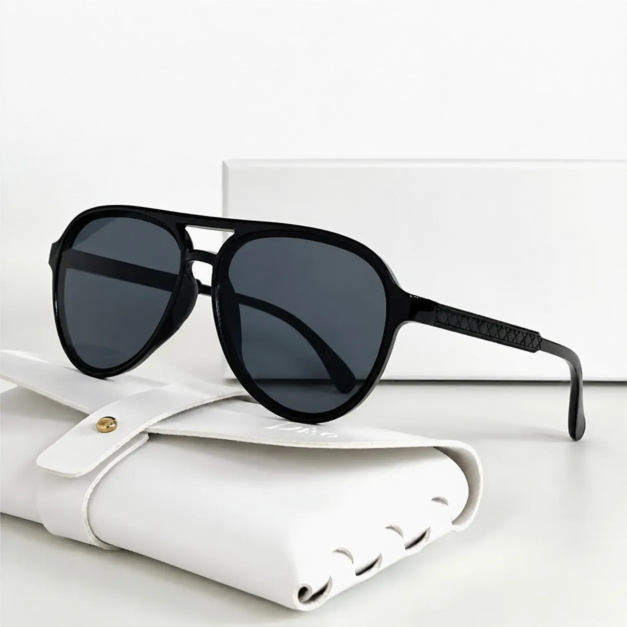 Retro Dubbele Brug Aviator Zonnebril Voor Dames Heren Mode PC Montuur UV400 Glazen Trendy Klassieke Outdoor Rijbril