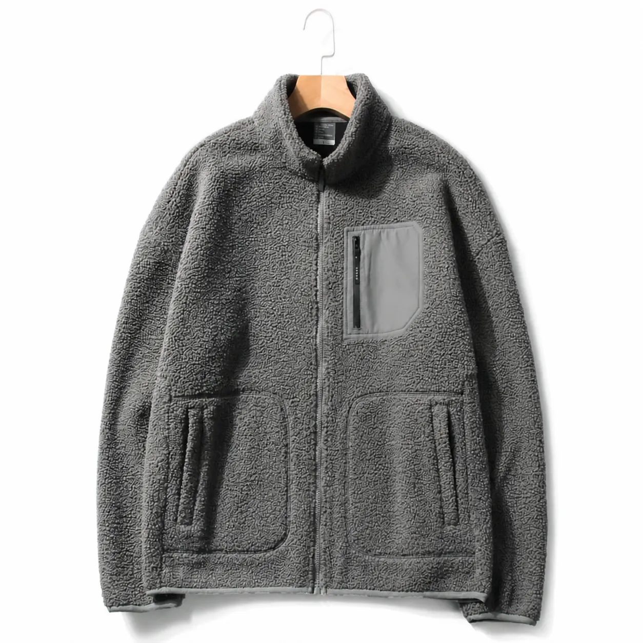 Men's Thick Polar Fleece Jacket Lamb Wool Look Warm Zip Up Winter Coat Outdoor Long Sleeve Thermal Top For Men Women