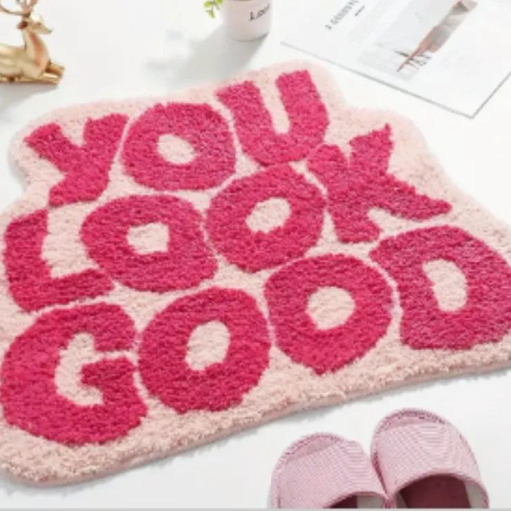 Faux Kaschmir Badematte Absorbierend Rutschfest Bodenmatte Kreativ Buchstaben Bedruckt Get Naked You Look Good Dekorativ Teppich