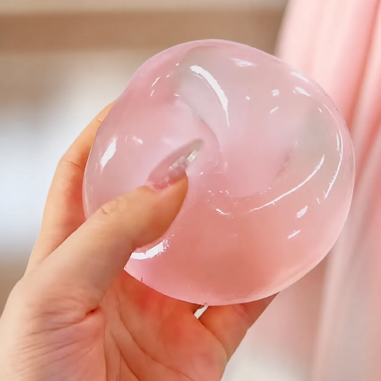 Coconut Oil Squishy Stress Relief Ball Toy Slow Rebound Clear Translucent Squeezable Healing Toy For Students Adults