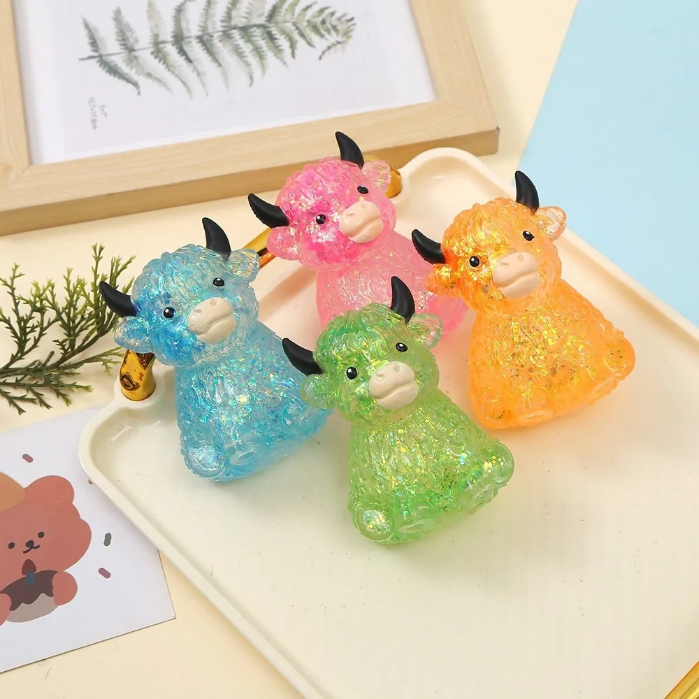 Simulation Little Cow Squishy Toy TPR Slow Rebound Stress Relief Squeeze Toy For Kids Adults Cartoon Animal Cow Sensory Toy Gift
