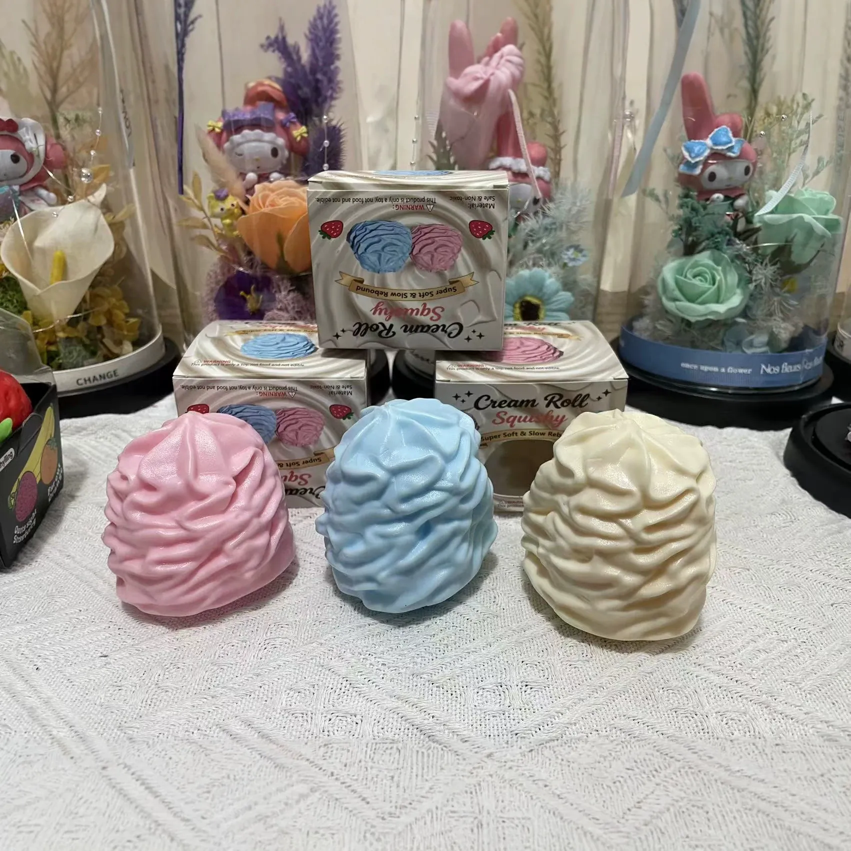 Cream Roll Squishy Toy Slow Rebound Decompression Squeeze Toy Sensory Fidget Toy For Stress Relief Relaxation Office Gift