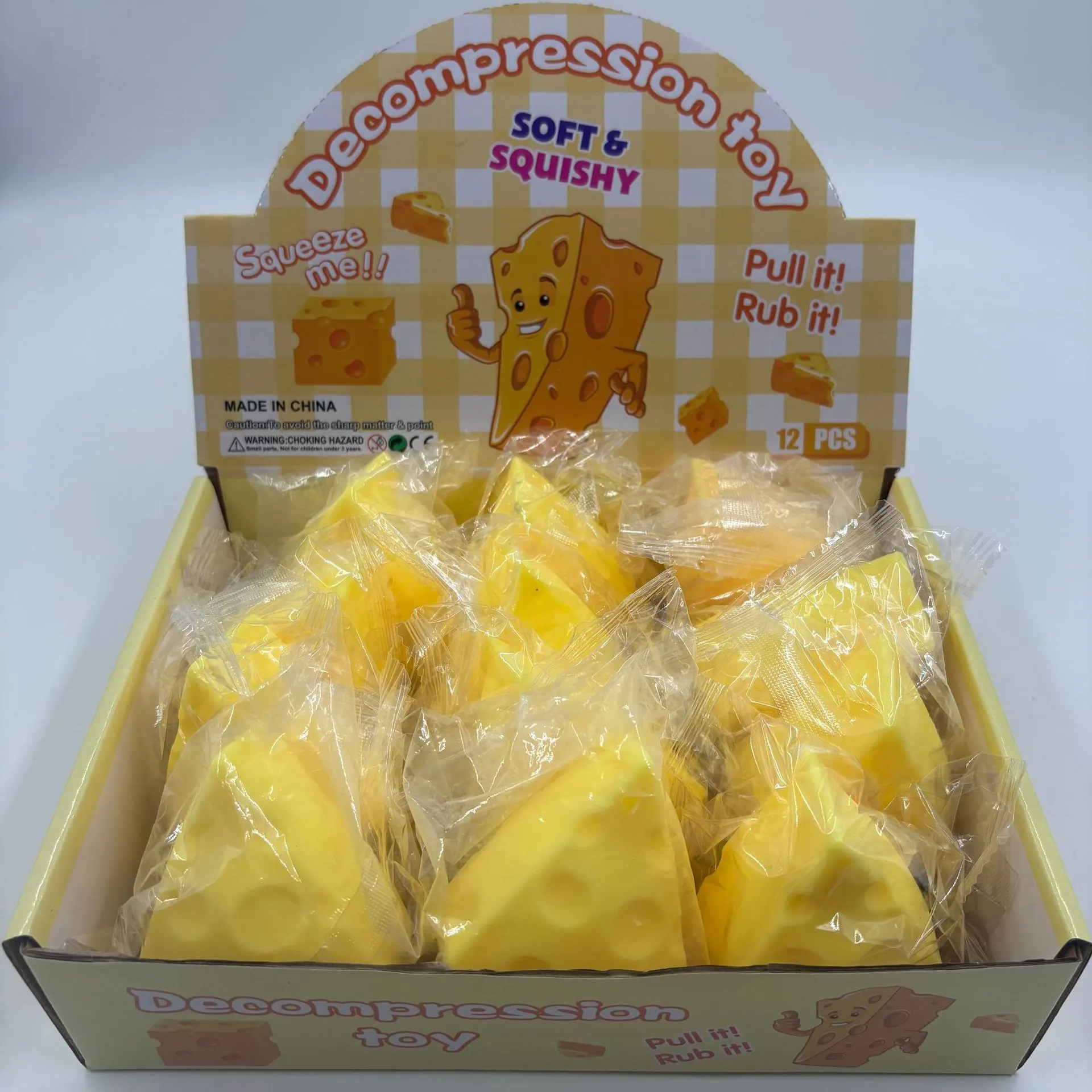Dreieckiger Käse Squishy Spielzeug TPR Langsamer Rückprall Simuliertes Essen Dekompressionsspielzeug Für Kinder Erwachsene Stressabbau Geschenk