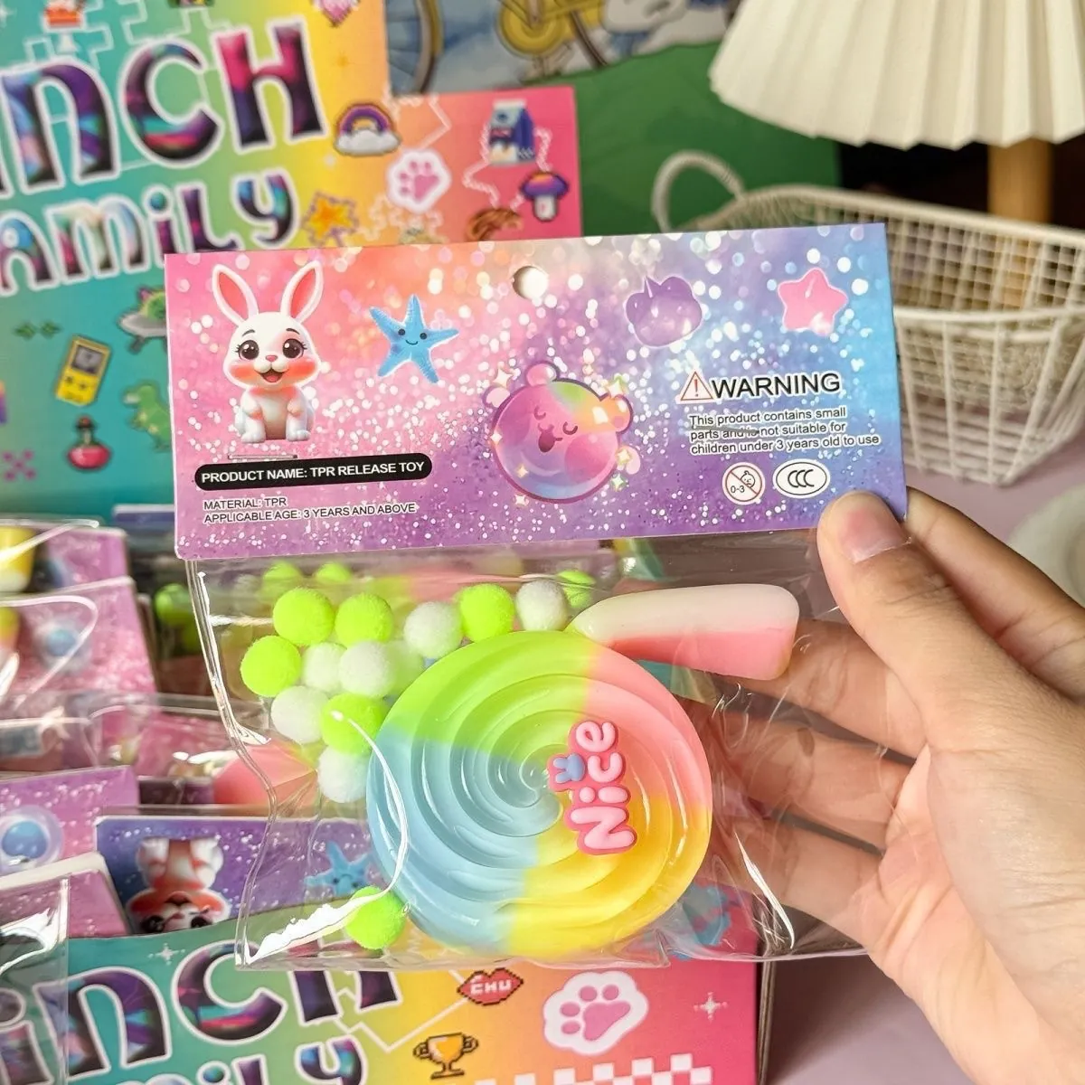 Regenbogen Lutscher Quetschspielzeug Weiches TPR Slow Rebound Stressabbau Spielzeug Für Kinder Jugendliche Buntes Simulation Süßigkeiten Spielzeug