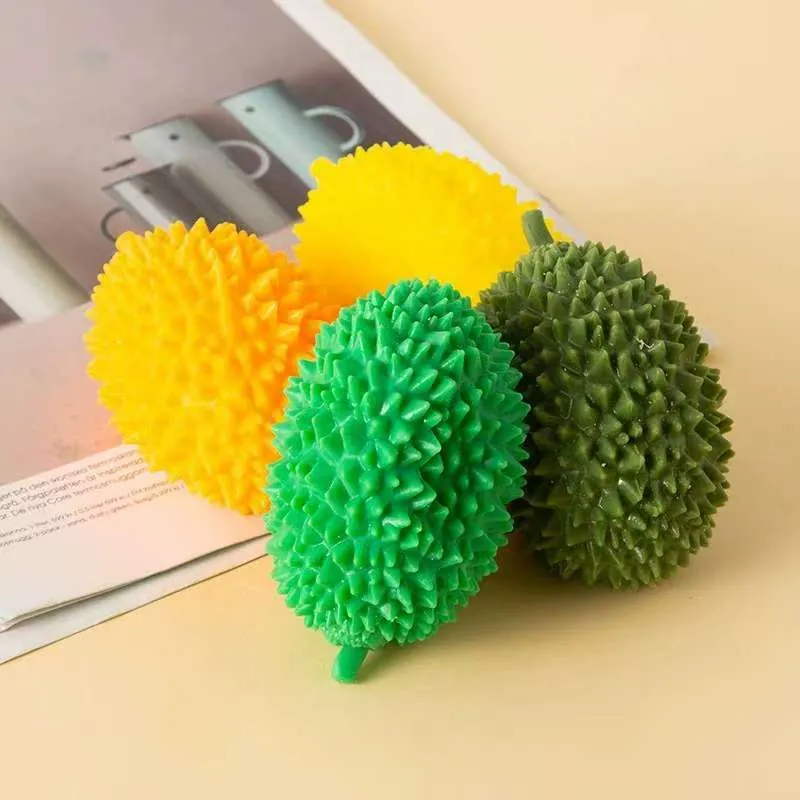 Simulatie Durian Vormige Squishy Decompressie Speelgoed TPR Zacht Fruit Ventiel Speelgoed Voor Stressverlichting Kantoor Desktop Ornamenten Kinderen Volwassenen Cadeau