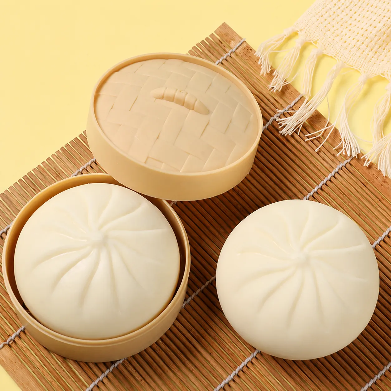Simulation Steamed Bun Squishy Stress Relief Toy Plastic Slow Rebound Squeeze Sensory Toy For Office Home School Stress Relief