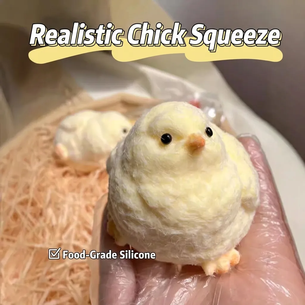 Simulatie Kuiken Squishy Speelgoed Geflockte Siliconen Zachte Stressverlichting Knijpspeelgoed Cartoon Dier Ontluchtingsbal Voor Kinderen Volwassenen Cadeau
