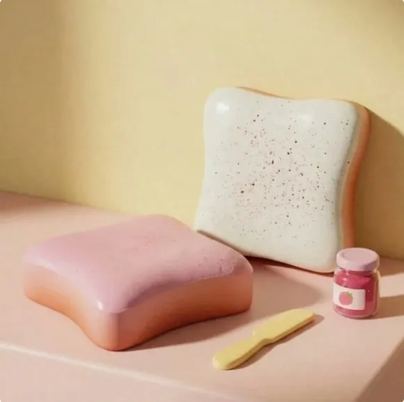 Giocattolo Squishy Pane a Crescita Lenta Morbido Burro Toast Sollievo dallo Stress Fidget Toy Giocattolo Sensoriale per Bambini e Adulti
