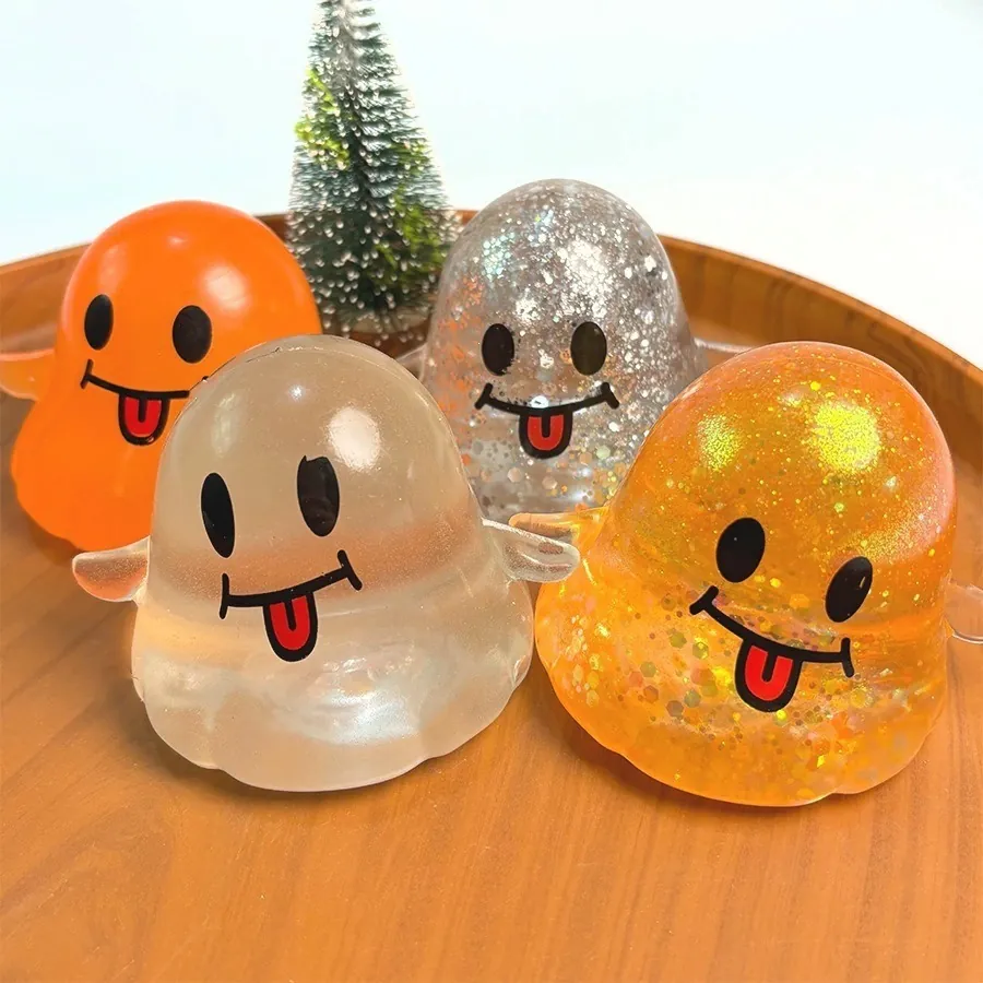 Jouet Squishy Fantôme d'Halloween TPR Rebond Lent Remplissage de Maltose Fantôme Mignon Anti-stress Pour Fête