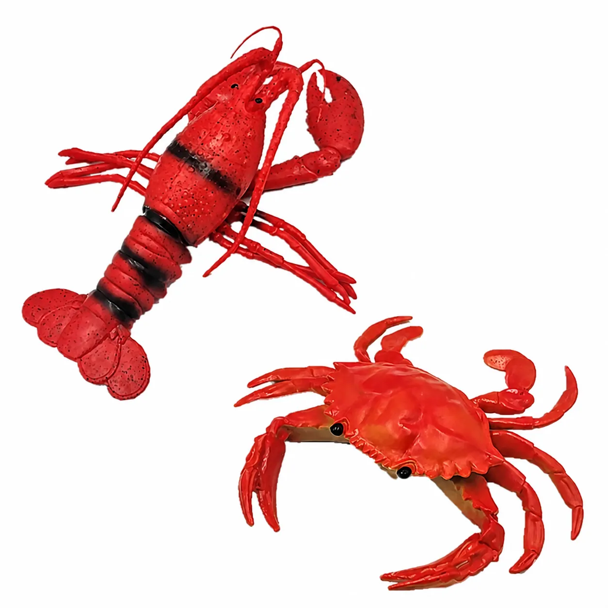 Realistic Lobster Crab Animal Model Squeaky Squishy Toy Soft Vinyl Sea Creature Cognitive Educational Toy Kids Props