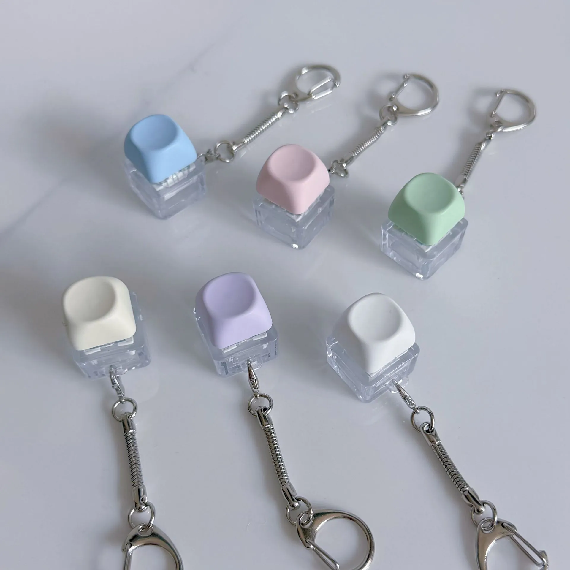 Retro Mechanical Switch Fidget Toy Keychain With LED Light Stress Relief Keyboard Keycap Pendant Gift For Office School Unisex