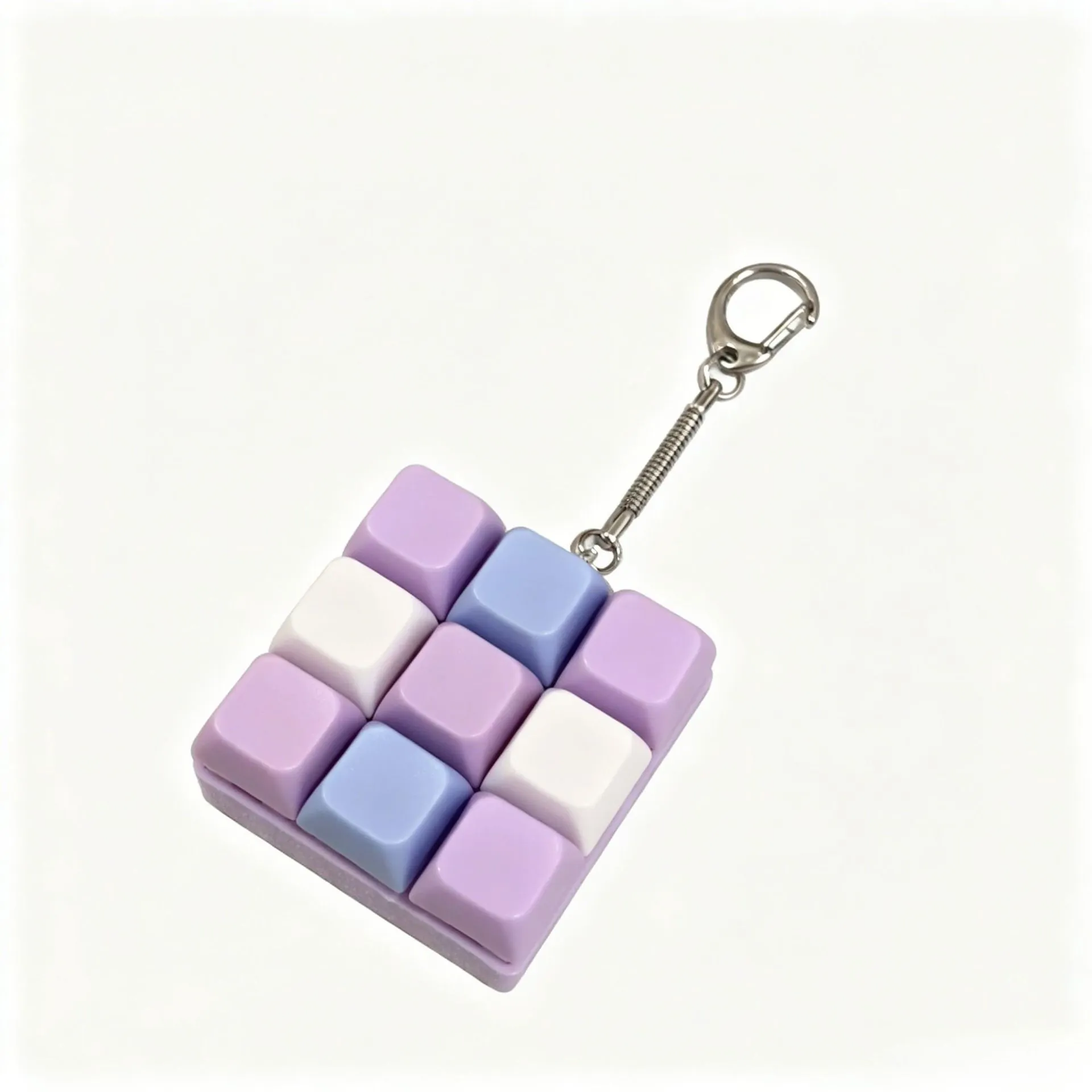 9-Key Mechanical Keyboard Fidget Toy Keychain Plastic Stress Relief Button Clicker Creative Keyboard Pendant For Office Adults