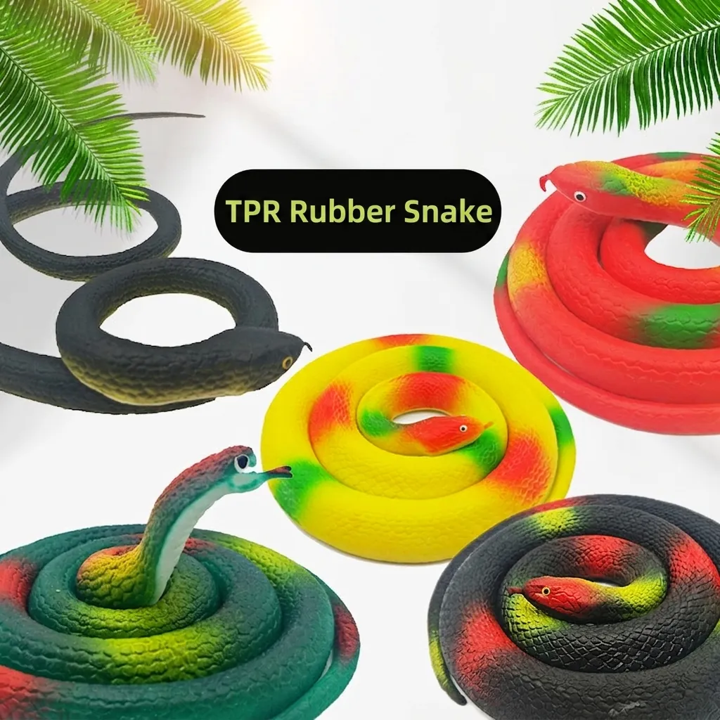 Realistic TPR Soft Rubber Toy Snake Animal Model For Prank Jokes Halloween Party Decoration Educational Toy For Kids Adults