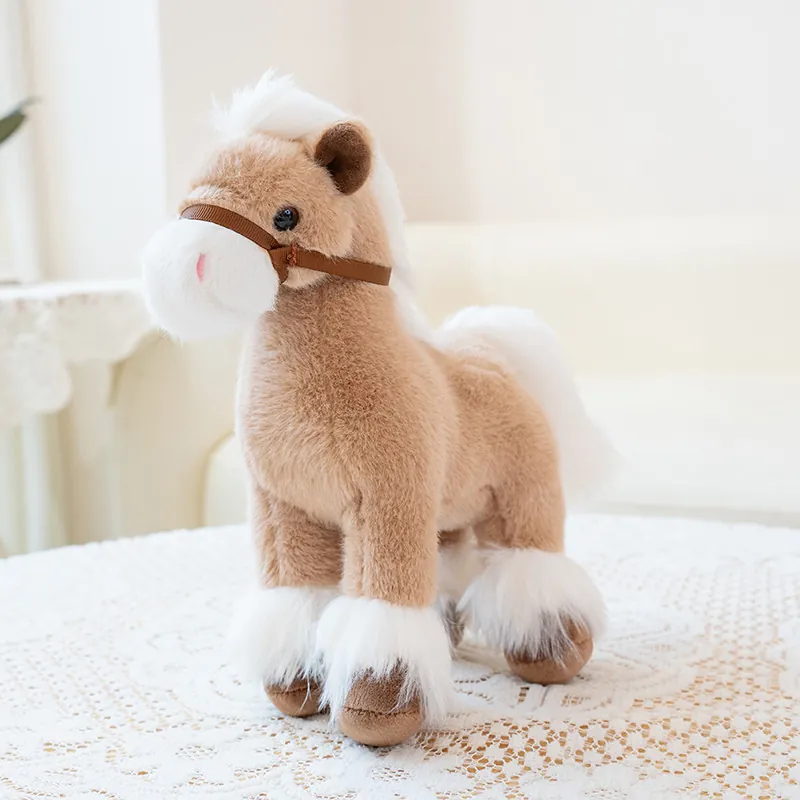 Simulation Pony Plush Toy Stuffed Horse Animal Doll For Kids Bed Sleeping Accompanying Mascot Gift Home Decoration