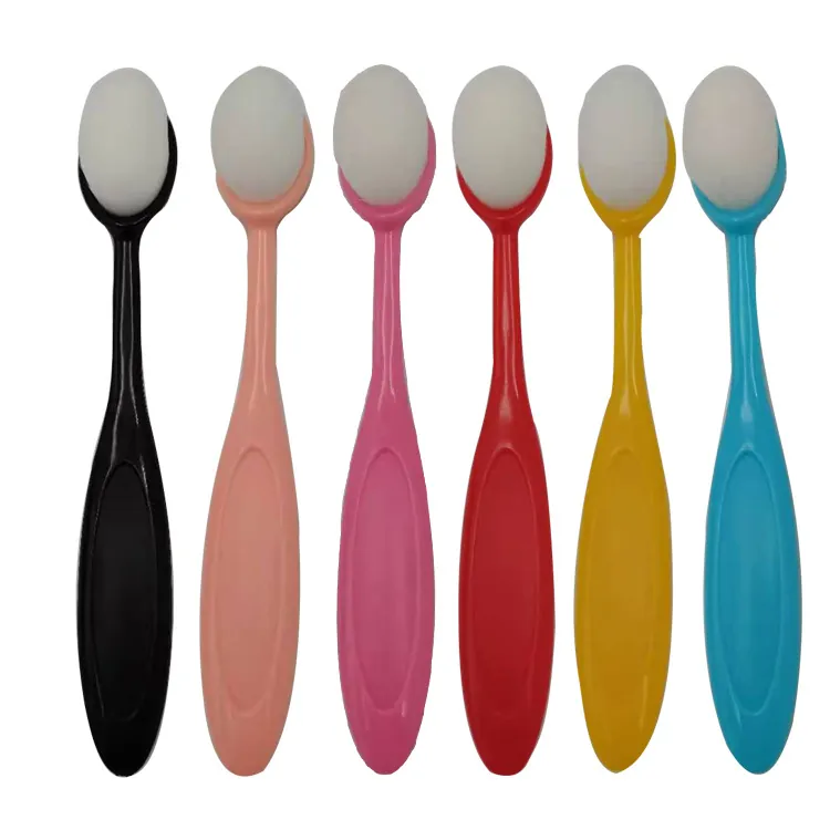 Pinceau à Fond de Teint Style Brosse à Dents Manche Pliable Pinceau de Maquillage Ovale Pour Crème Liquide BB Crème Outil de Beauté Professionnel