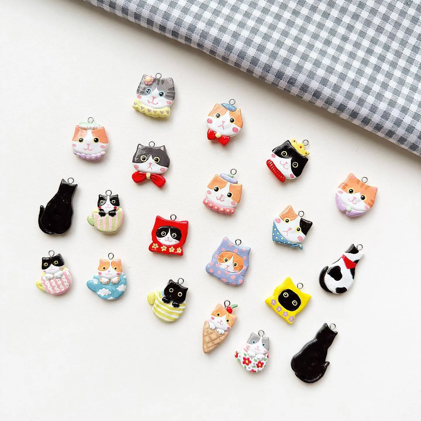Edelstahl Niedliche Katze Anhänger DIY Halskette Schmuck Zubehör Für Damen Vergoldet Strass Künstliche Perle Halskette