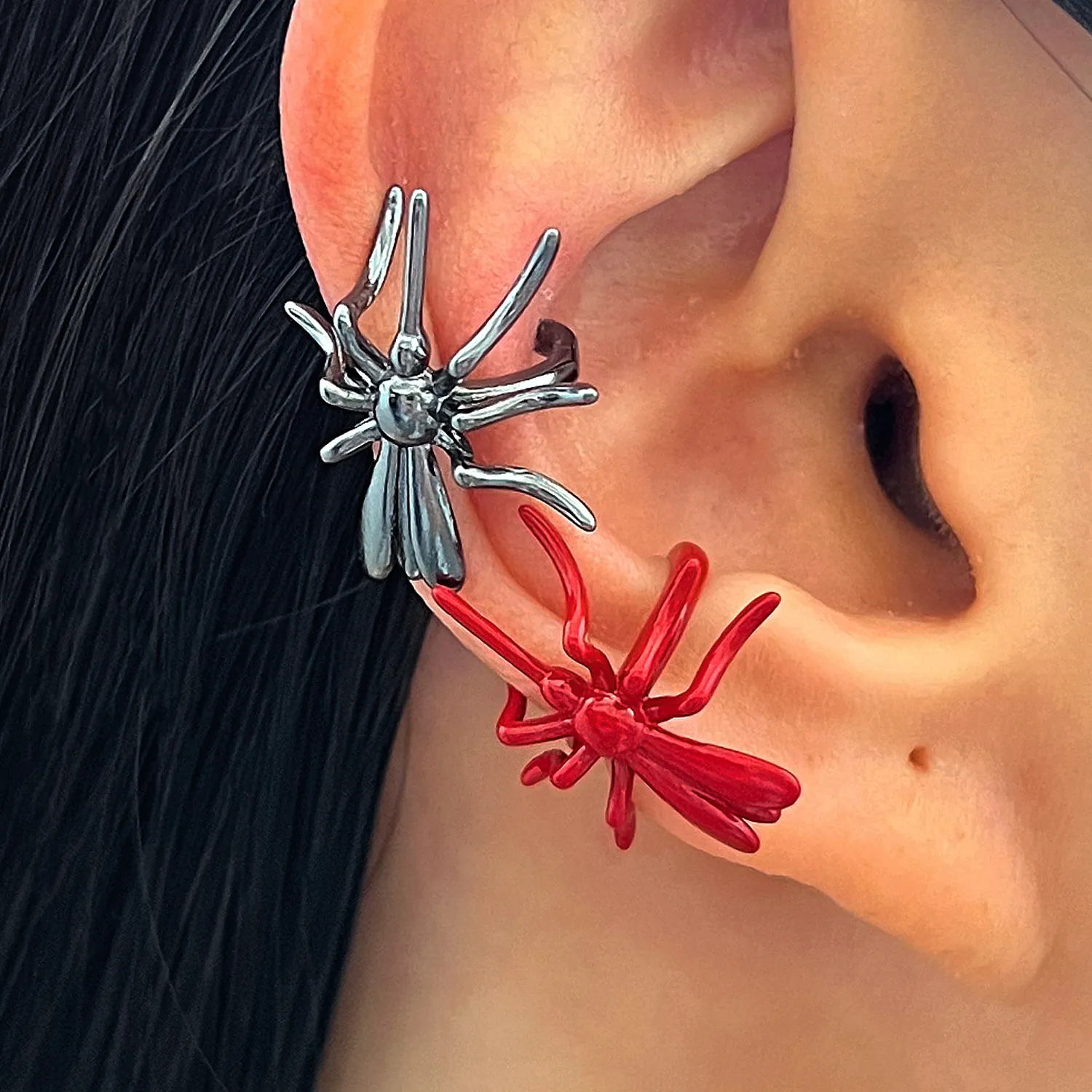 Gothic Spider Ear Cuff Non-Pierced Halloween Ear Bone Clip Copper Dark Style Punk Jewelry For Women Party Accessories Gift