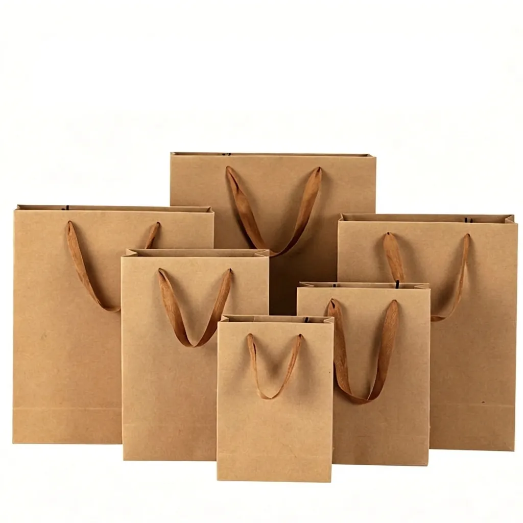 Moderna Borsa Regalo in Carta Kraft Bianca in Cartone Minimalista Tinta Unita Borsa a Mano Portatile per Abbigliamento Shopping Imballaggio Festa Gioielli Sacchetto di Stoccaggio