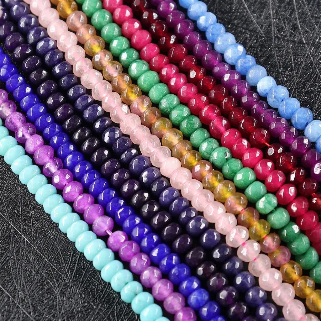 Polished Marble Faceted Abacus Wheel Beads Loose Stone Beads For DIY Jewelry Making Handmade Bracelet Necklace Accessory