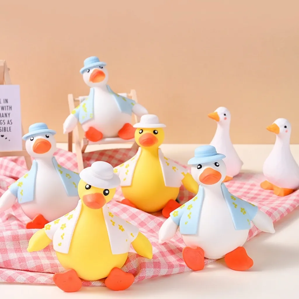 Cartoon Ente Squishy TPR Stressabbau Spielzeug Langsame Rückfederung Weiches Quetschspielzeug Für Kinder Erwachsene Gelbe Blaue Ente