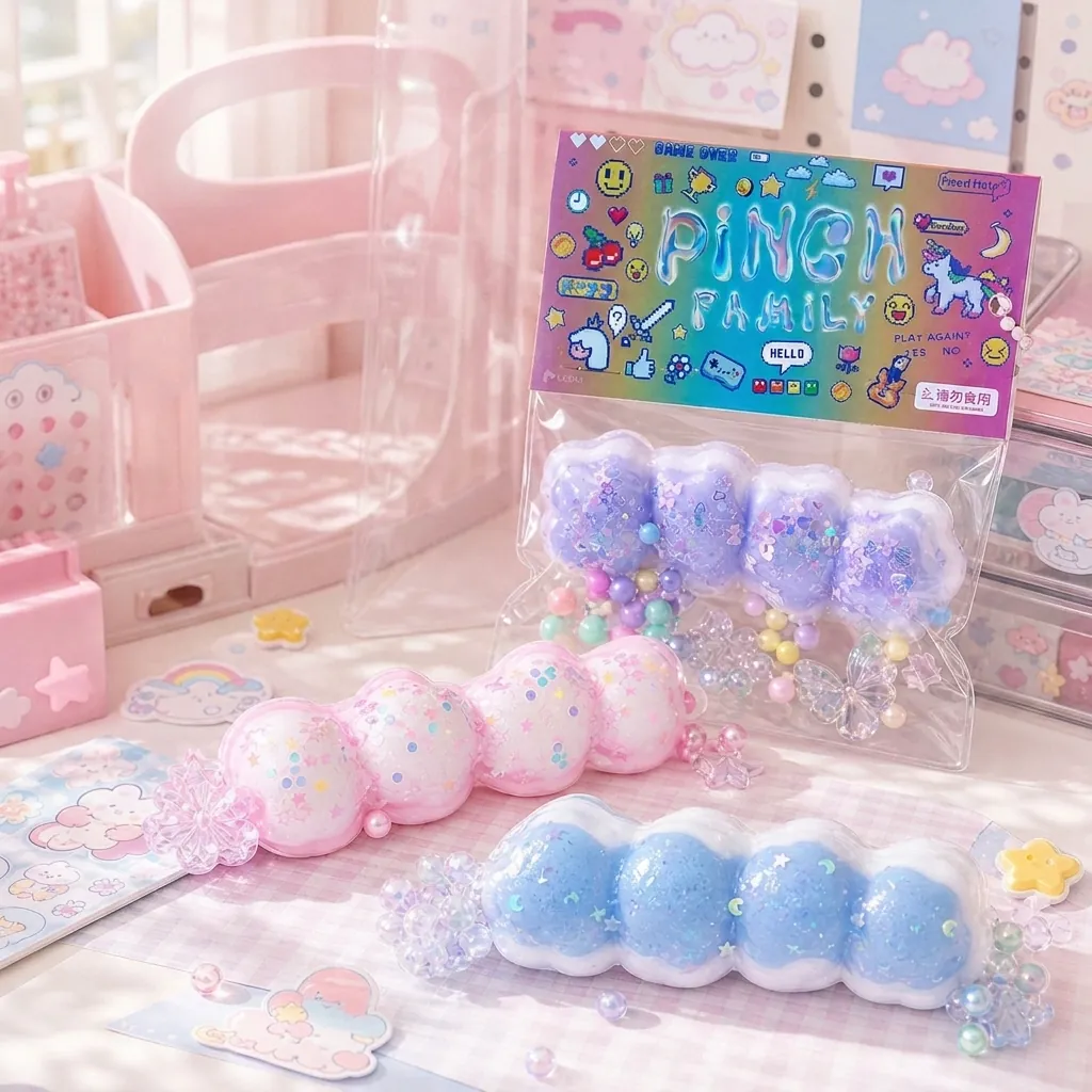 Wolke Blase String Squishy Spielzeug Langsam Rückfedernd TPR Stressabbau Quetschspielzeug Mit Stern Pailletten Für Kinder Erwachsene