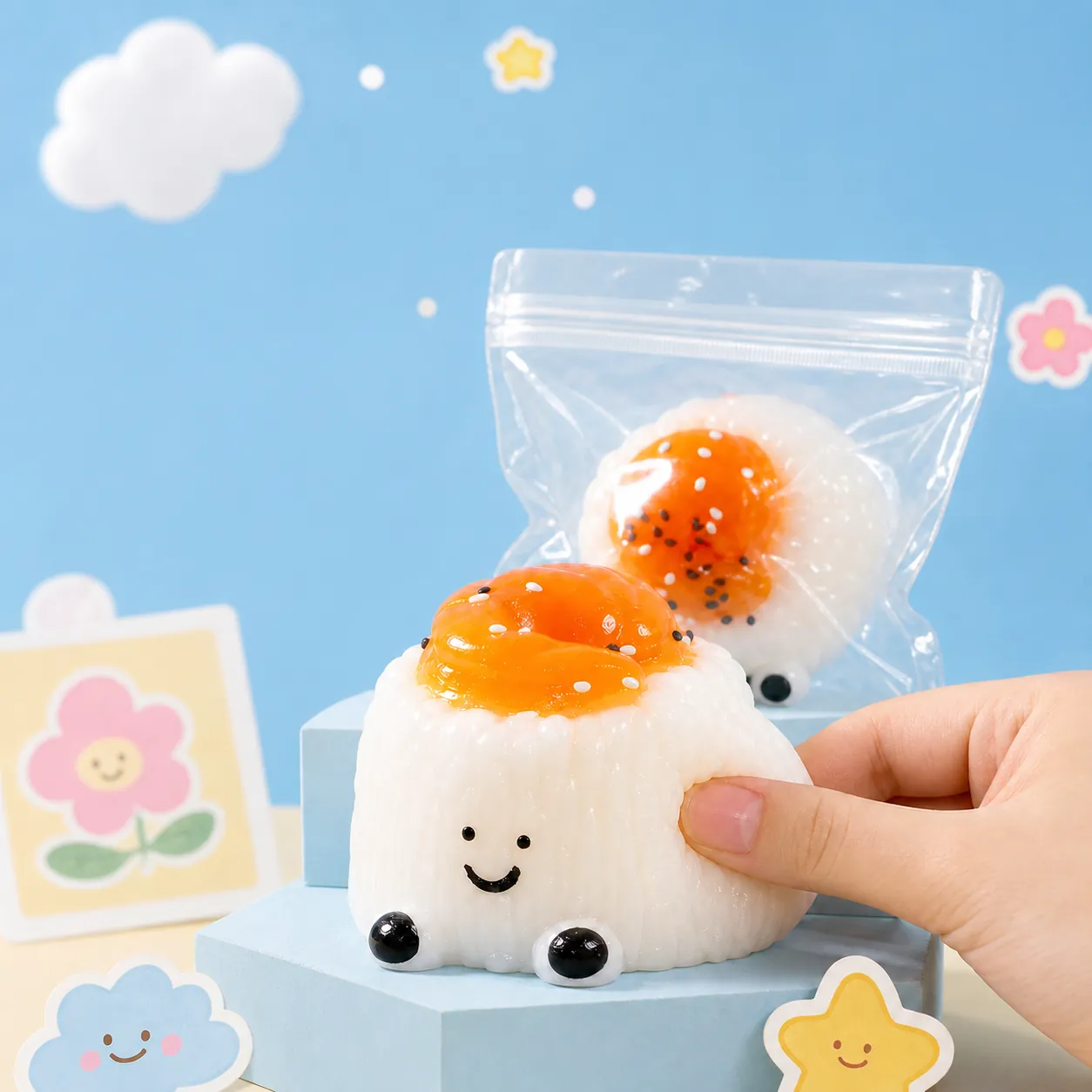 Juguete Squishy de Sushi de Camarones de Simulación Rebote Lento Alivio del Estrés Juguete Sensorial Suave Carita Sonriente Decoración de Oficina Regalo