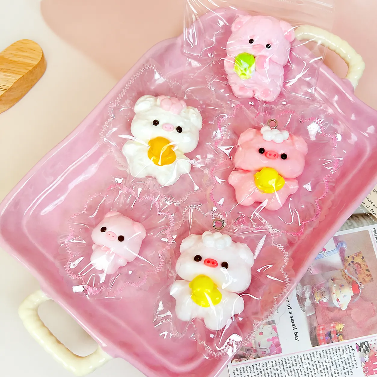 Maialino Squishy in Silicone Alimentare Fatto a Mano Giocattolo Antistress in Argilla Cremosa Maiale Giocattolo a Spremere Animale Carino