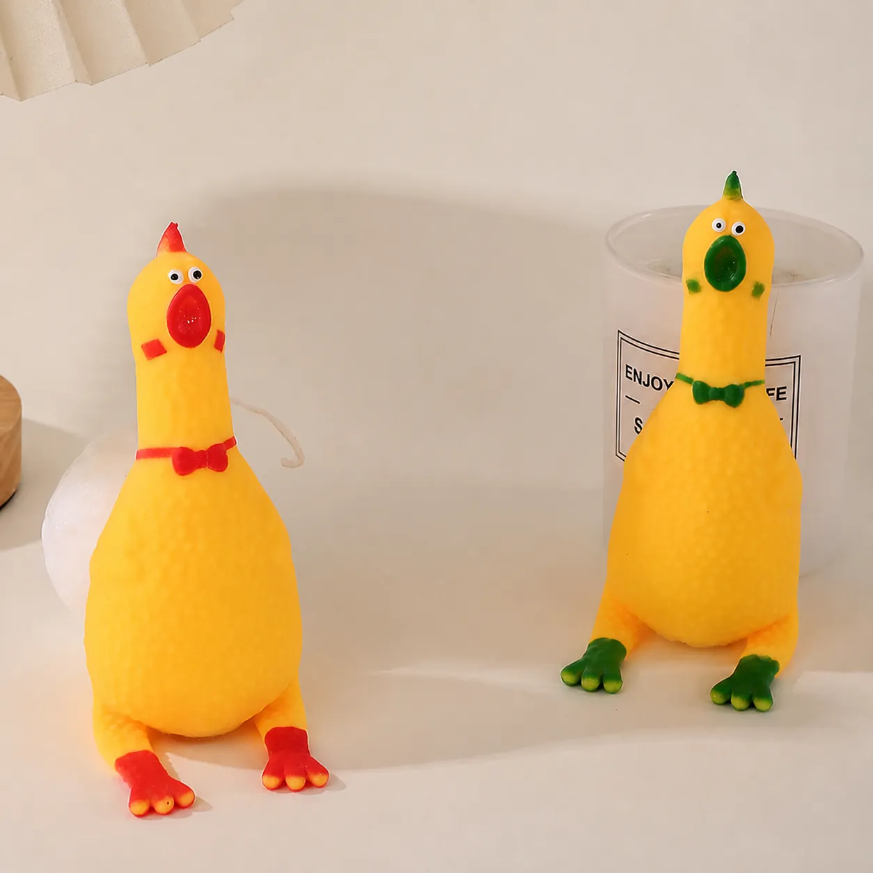 Creatieve Schreeuwende Kip Stressverlichtend Speelgoed Zand Gevuld Traag Herstel Squishy Grappig Knijpspeelgoed Voor Angstverlichting Gele Kip Cadeau