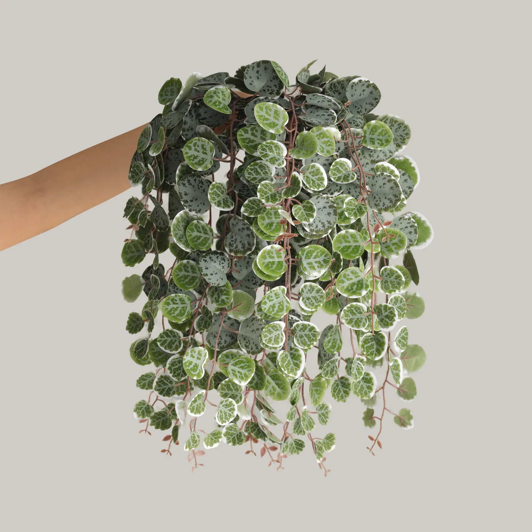 Artificial Hanging Plant Silk Cloth Money Leaf Vine Forest Style Wall Decor Heart Shaped Leaves For Home Balcony Landscape DIY Garden Decor