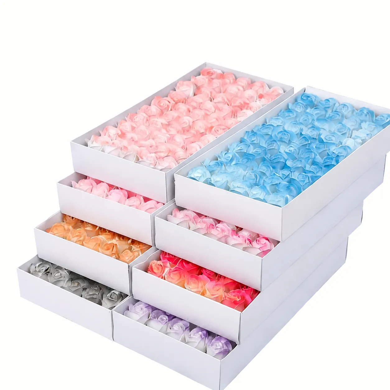 Teste di Fiori di Sapone di Simulazione Rose Artificiali Garofano Teste per Scatola Regalo San Valentino Accessori Fai da Te