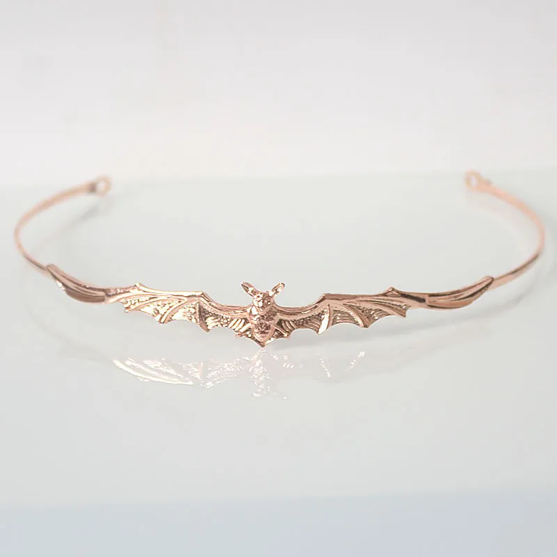 European Baroque Alloy Bat Headband Gothic Rhinestone Crown For Halloween Party Hair Accessories For Women Unisex