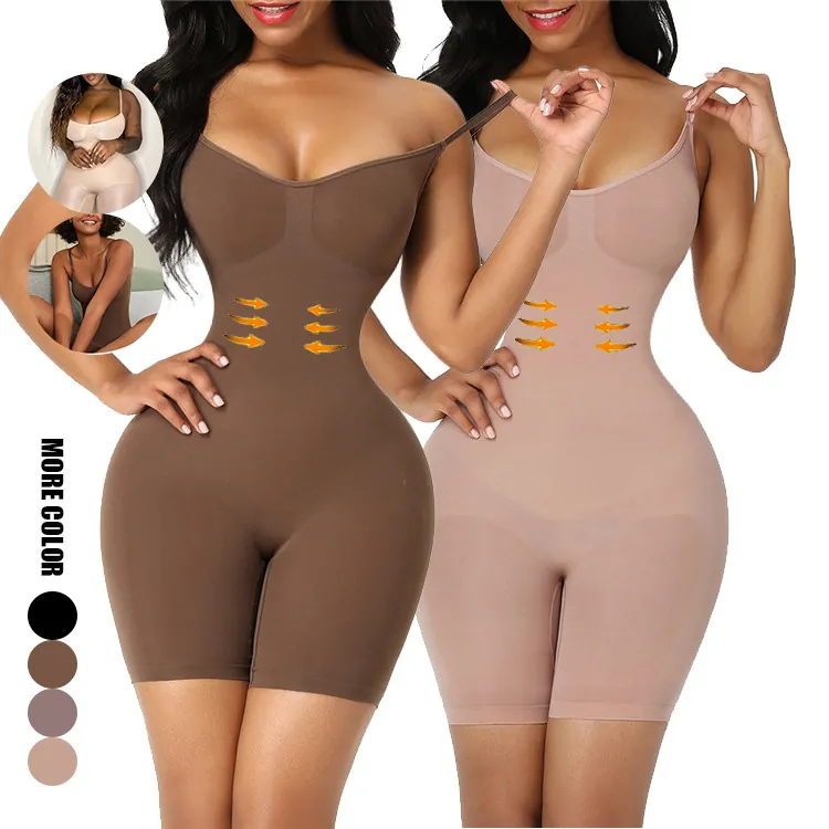 Women Seamless Shapewear Bodysuit Tummy Control Waist Cincher Butt Lifter Nylon Spandex Slimming Body Shaper For Daily Party