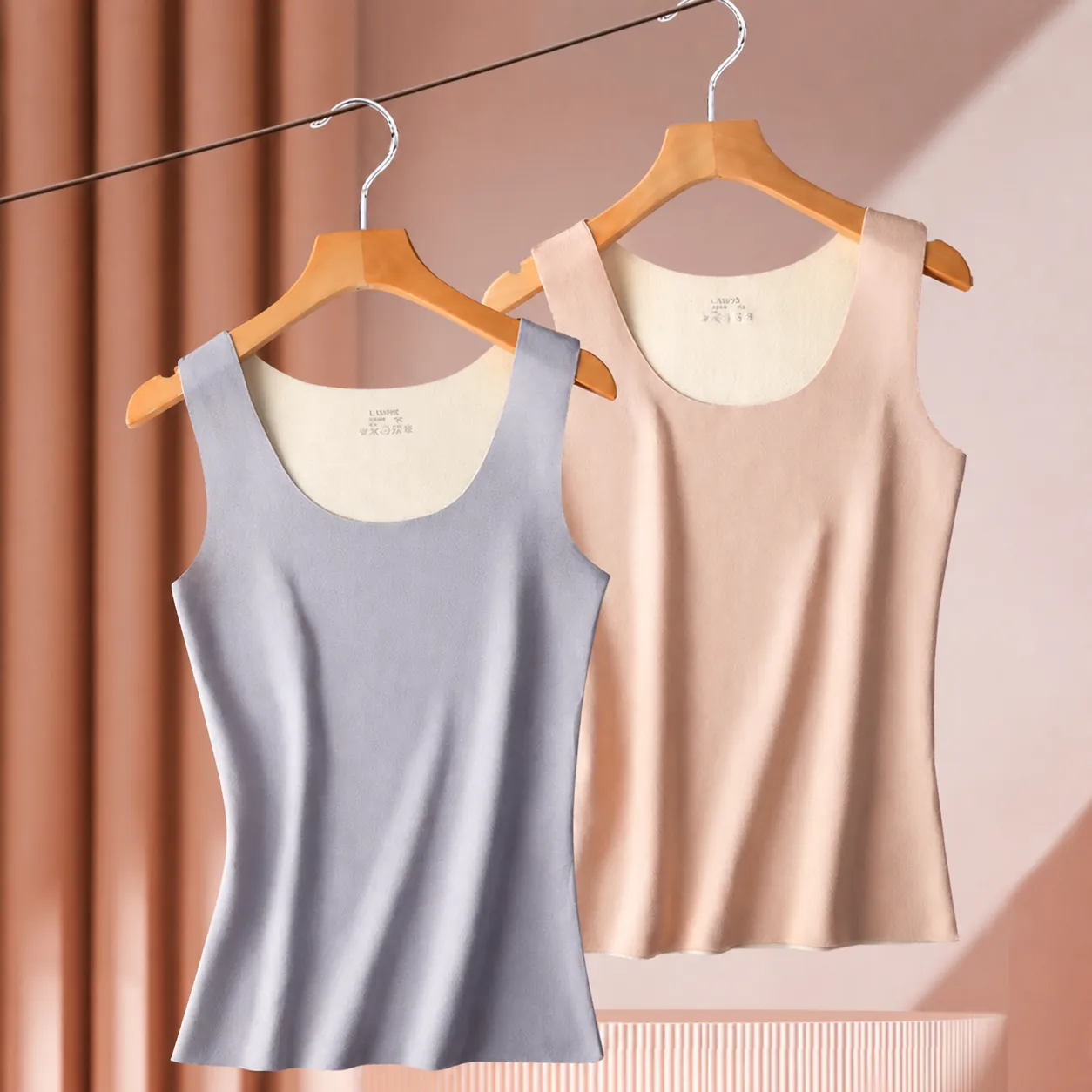 Canotta Termica Donna Senza Cuciture in Pile Spazzolato Dralon Maglia Intima Termica Senza Maniche Tinta Unita Calda