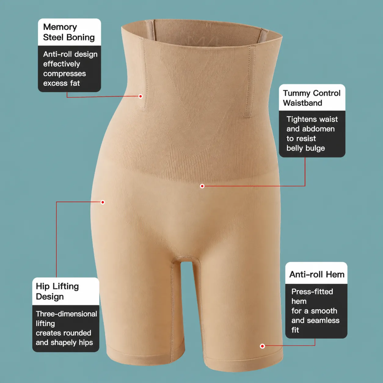 Women High Waist Tummy Control Shapewear Panties Seamless Butt Lift Body Shaper Boyshorts Postpartum Slimming Underwear Bottom