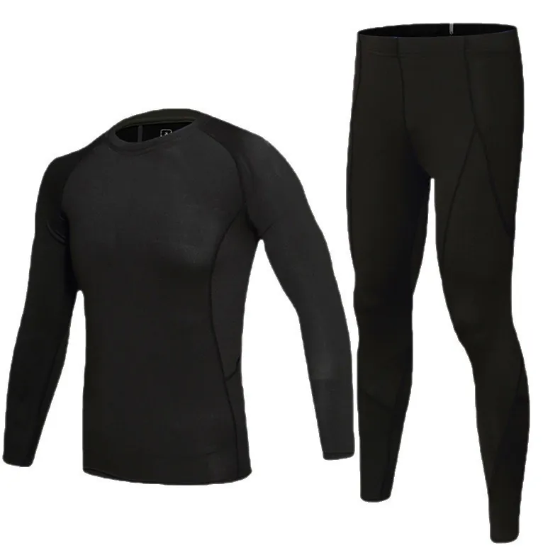 Professional Quick Dry Compression Sports Top And Bottom For Kids Adults Breathable Polyester Thermal Fleece Lined Training Suit For Basketball Football Gym