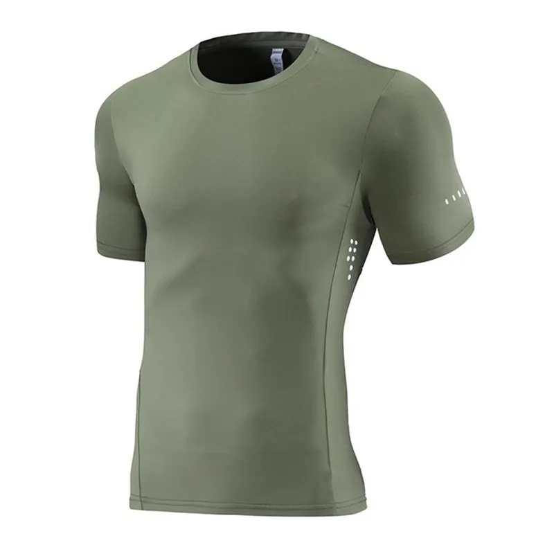 Men's Sport T-Shirt Polyester Spandex Milk Silk Breathable Quick Dry Tight Fit Fitness Gym Training Short Sleeve Top