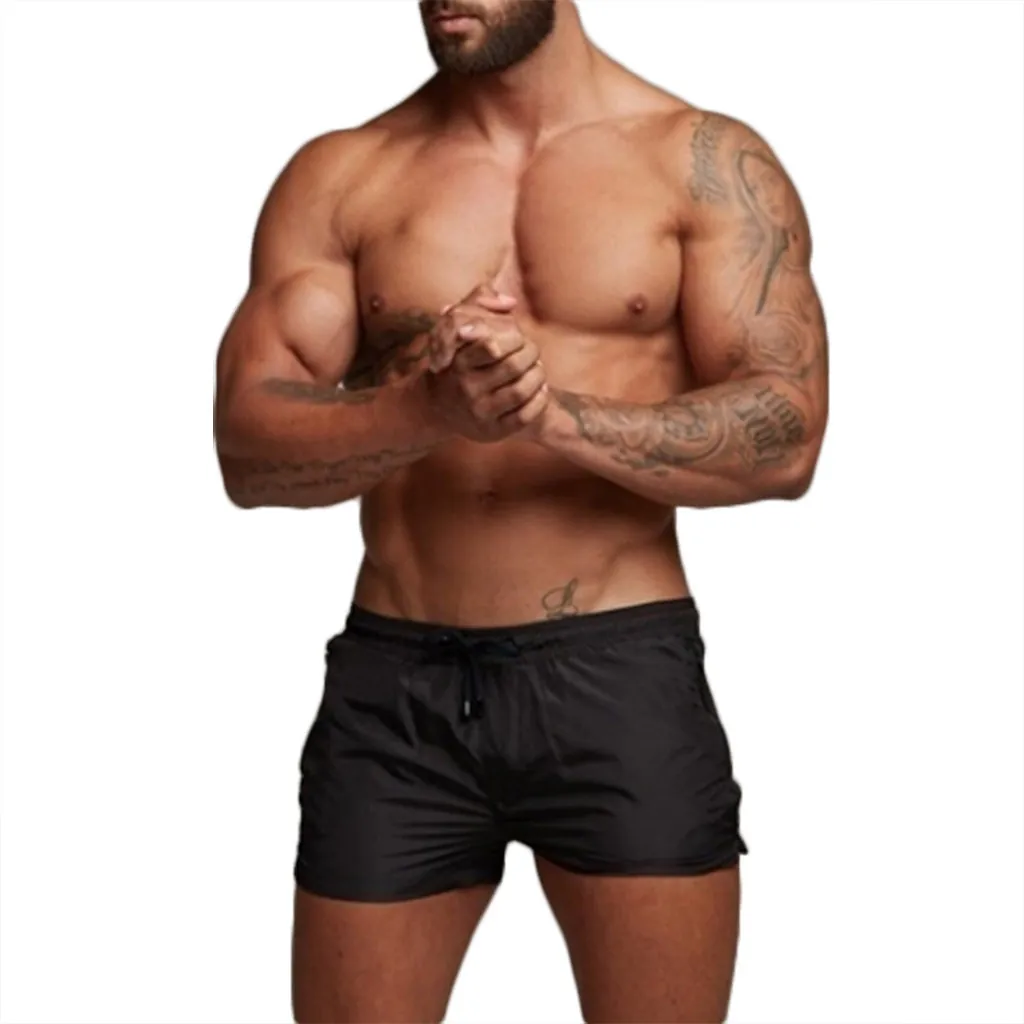 Men's Quick Dry Beach Shorts Waterproof Breathable Casual Sports Trunk With Zipper Pockets Drawstring Nylon Cotton Blend Bottom